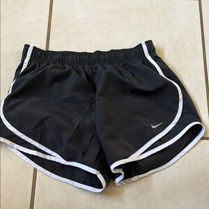 Nike Women's Black and White Athletic Shorts